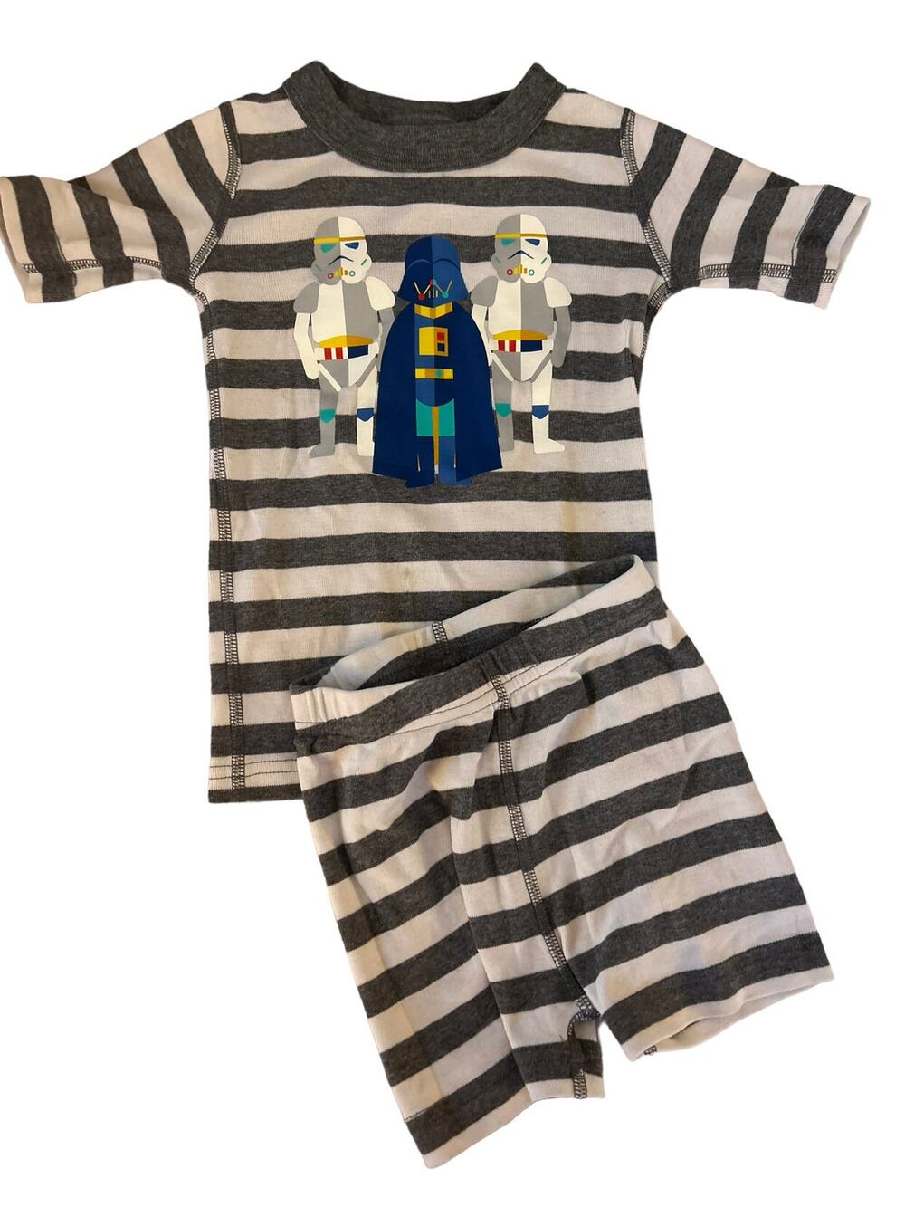 Hanna Andersson Grey Stripe Star Wars Pajamas size 100